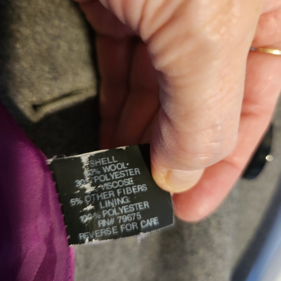 Sz M Vtg Anne Klein 55% wool double breasted coat - Picture 15 of 16